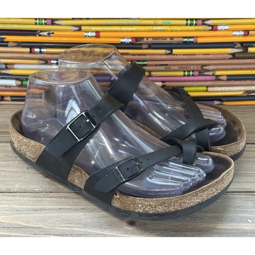 Birkenstock Mayari Sandals Slip On Slides Black Women's Size 7 US 38 EU